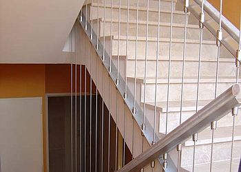Staircase safety I-SYS stainless steel wire ropes